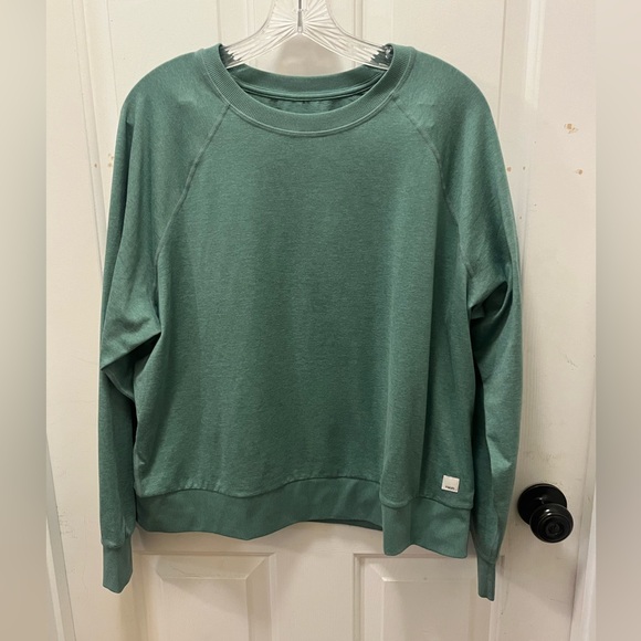 💕 VUORI LIKE NEW WOMEN'S LONG-SLEEVE HALO CREW IN CELANDON HEATHER - Sz LARGE - Picture 6 of 12